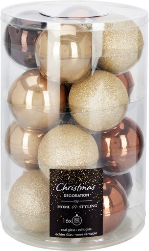 [KOO-ARB105130] Boule de noel 8cm Ambre