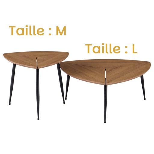 [MAT-CT440-8387A] Table basse L L70xP70xH40cm plateau bois foncé 