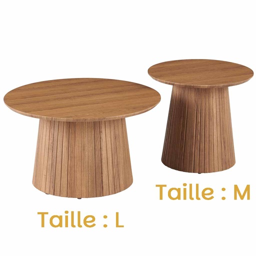 [MAT-CT631-8387A] Table basse M diamètre 70cm et 40cm de hauteur bois foncé