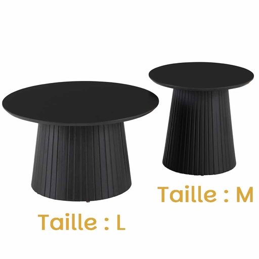 [MAT-CT631-BK01A] Table basse L diamètre 70cm et 40cm de hauteur bois noir