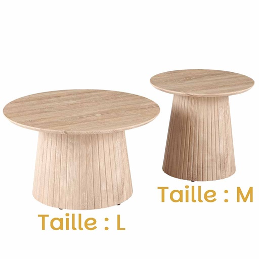 [MAT-CT631-6086B] Table basse M diamètre 50cm et 45cm de hauteur bois clair