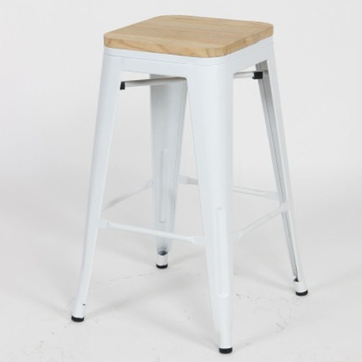 [YOU-HW-801-26WHITE] Tabouret de comptoir 66cm Blanc assise bois